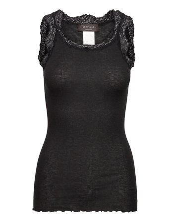 Rosemunde Rwburlington Wool Sl Lace Top - Black - XL