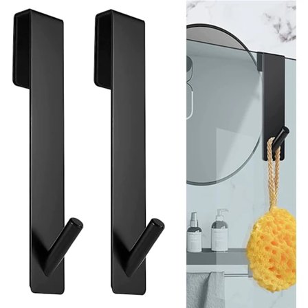 /EA/2 x (7 tommer) Brusebadskroge - Håndklædekroge Ingen boring - Brusekrog, Dørkroge til rammeløse glasbrusevægge