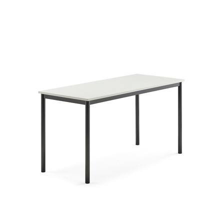 Tisch SONITUS, 1400x600x720 mm, Hochdrucklaminat weiß, anthrazit