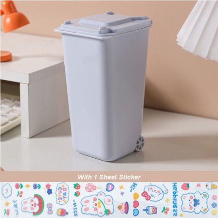 Mini affaldsspand på skrivebordet BLÅ MED KLISTERMÆRKER MED KLISTERMÆRKER