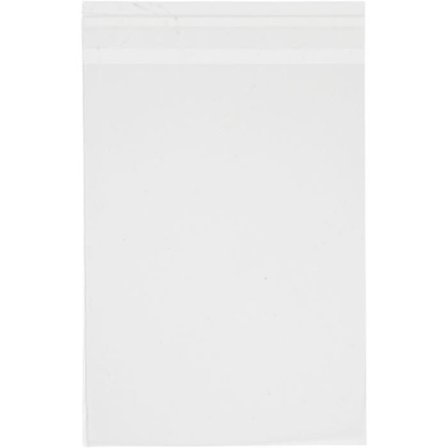 Platta transparenta påsar med självhäftande stängning - 12 x 16 cm - 50 st