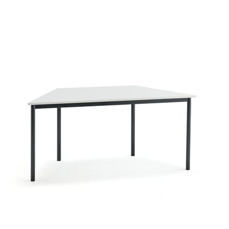 Tisch BORÅS TRAPETS, 1600x800x720 mm, Laminat weiß, anthrazit