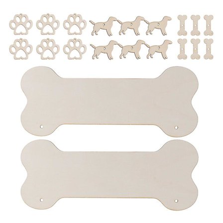 40 st Trädekorativa Hundben i Trä, Hundmärken i Trä, Träben Ornament, Dörrskylt, Träben Dekorationer