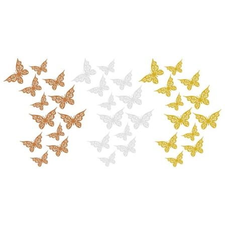 12 stk 3D Hule Butterfly Veggdekor Pappsommerfugler for Vegg Soverom Bad Kakedekor
