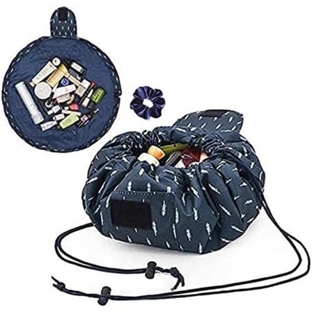 Snygg dragsko sminkväska bärbar stor resväska kosmetisk väska påse lat sminkväska