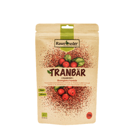 Rawpowder Ekologiska Tranbär 250 g