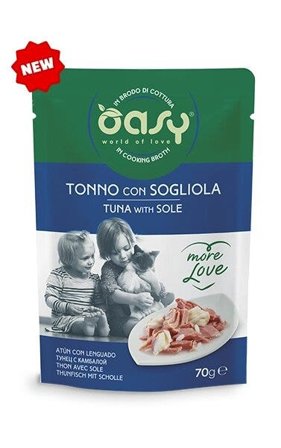 Oasy Wet Cat More Love Tonno Sogliola Per Gatti Adulti Busta 70g