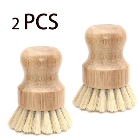 Luonnollinen Sisal-astianpesuharja kattiloille ja pannuille, käsityökalu, 2 kpl, ympäristöystävällinen keittiöpesin