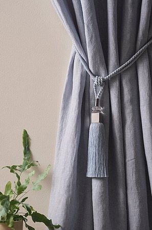 Jotex - Opaska Zfrędzlami Do Podtrzymywania Zasłon, 2sztuki Jasnoniebieski - SASKIA - Kup Wiązanie do zasłony firmy Jotex