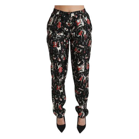 Dolce & Gabbana Instrument Mid Waist Bukser Sort, Dame