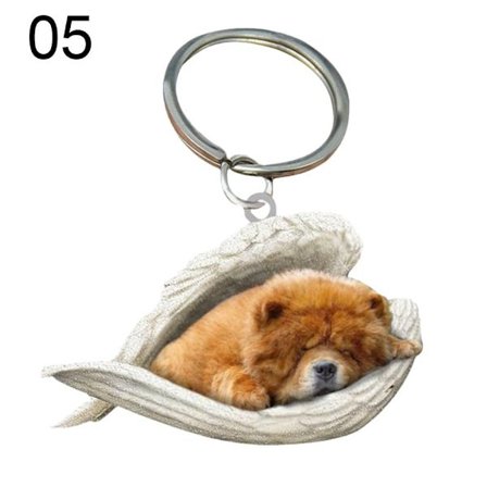 Wing Dog Keychain Dog Key Ring 05 05