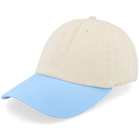 Equip - Beige unconstructed Keps - Stone Washed Stone/Light Blue Dad Cap @ Hatstore