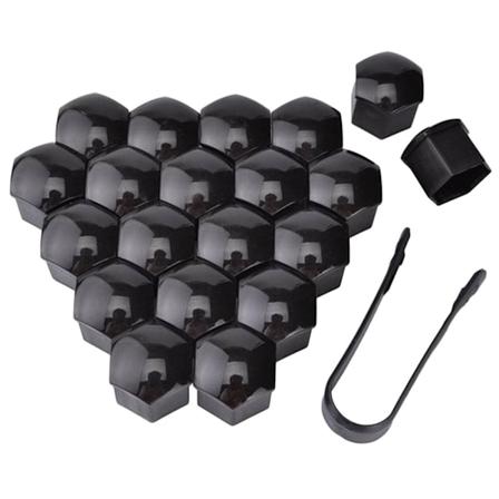 20 kpl mustia py r npulttien suojia autojen tyyliin, automaattiset navanpulttien suojat, rengassuojat 19 mm muovi + poistoavain