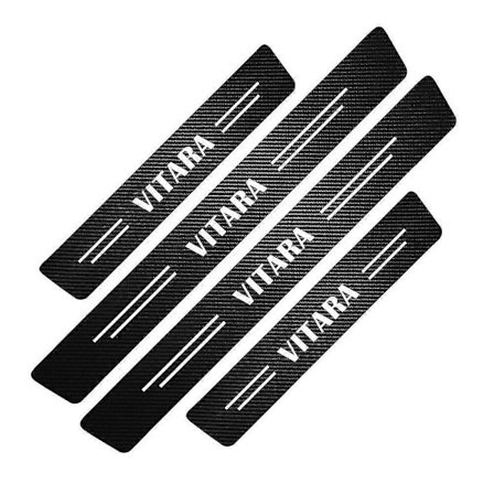 4 kpl Suzuki Vitara auton lisävarusteet Autotarrat Hiilikuitu Decal Oven kynnys Suojalevyn suojukset Auton kynnyskoriste Trim