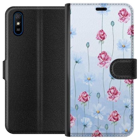 Kompatibelt Lommeboketui til Xiaomi Redmi 9A Petal Reverie Sky Blue