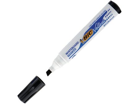 BiC Velleda Whiteboardpenna Velleda 1751 snedskuren spets, 3,7–5,5 mm linjebredd, svart - Lyreco - Kontorsmaterial - Pennor - Whiteboardpennor - 