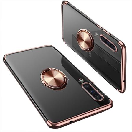 TG-kotelo renkaalla - Samsung Galaxy A70 Rose Gold