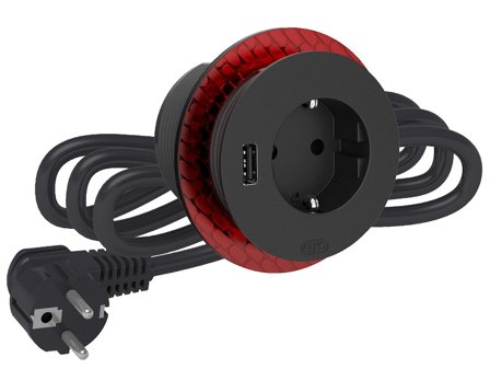 Elko EKO04461 Pöytäpistorasia Schuko + USB Antrasiittiharmaa, Kytkimet & pistorasiat