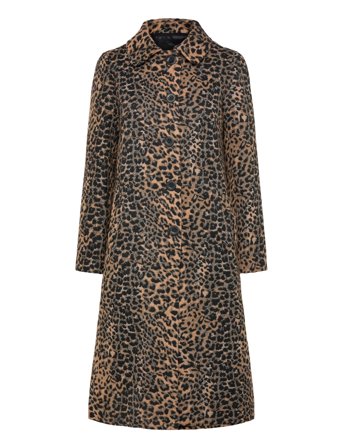 Mango | Leopard-Print Long Coat | S