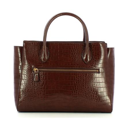 Guess, Enisa Handbag With Crocodile Print Bruin, Dames, Maat:ONE Size