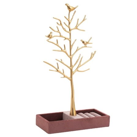 Pengar Trä Smycken Förvaring Rack Ring Förvaring Box Örhängen Örhängen Halsband Smycken Display Rack