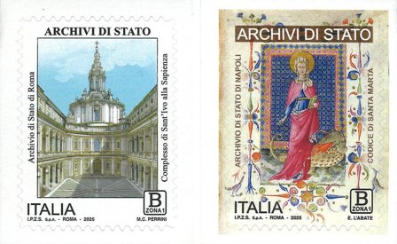Italien - Statsarkiv - Rom og Napoli - Postfrisk 2v