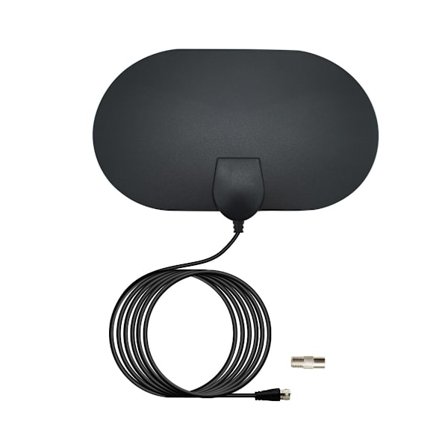 Förstärkt HD TV-antenn - Rund digital HD-antenn för TV inomhus - med USB-förstärkarsignalförstärkare, koaxialkabel - Stödjer 1080p