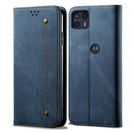 Jeans Motorola Moto G50 5G Flip Etui - Blå Blue