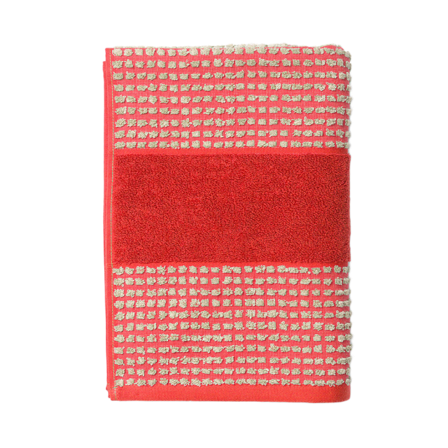 JUNA Check Handduk 70x140 cm röd/sand Badrumstextilier Röd