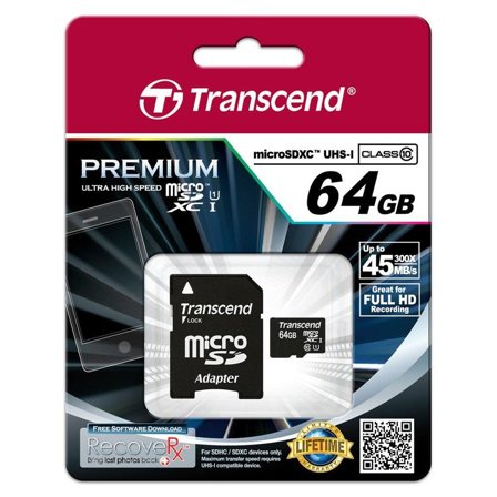 Transcend TS64GUSDU1 - flashminnekort - 64 GB - SDXC UHS-I