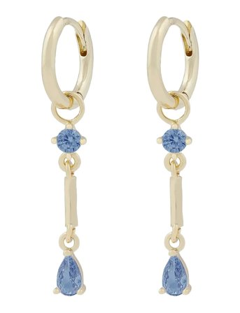 SNÖ of Sweden | Seine Ring Pendant Ear G/Light Blue - Onesize | ONE SIZE