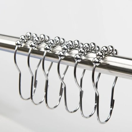 12 stk Dusjring Dusjforhengringer Rustfritt Stål Dusj