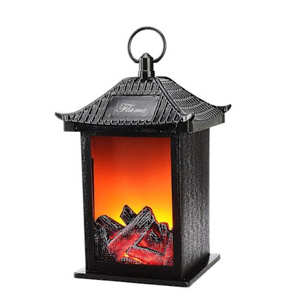 Bäst säljande simuleringsbelysning öppen spis lykta festdekoration batteridriven vacker atmosfär dekorativ flamma lampa