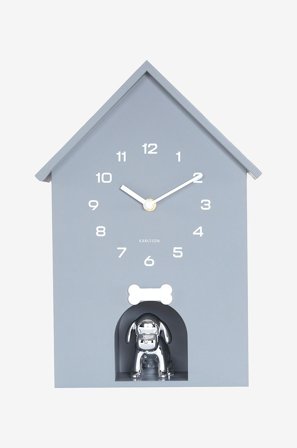 Karlsson - Väggklocka Garding Doggy - Grå - Väggklockor & bordsur - Från Homeroom