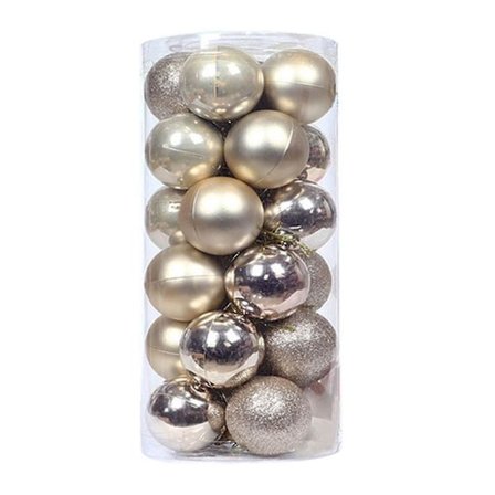24 kpl Joulukuusen Koristepalloja Paksuja Särkymätöntä Juhlaa Tarvikkeita Galvanoitu Helmiä Palloja Ripustimet Jouluun {db}