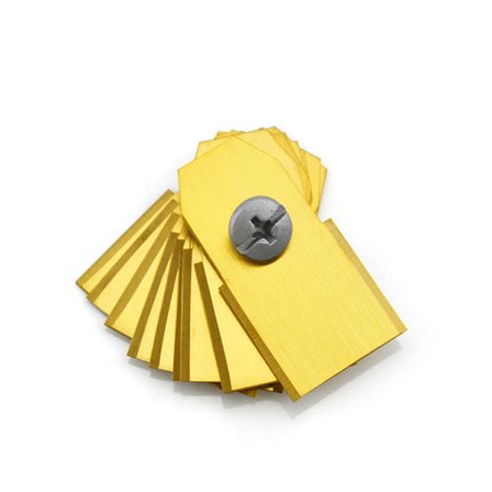 30x Titanbelagte rustfrie stål reserveknive kompatibel med Husqvarna Gardena McCulloch ROB Flymo Yardforce Matrix Grizzly Brast - Inkluderer