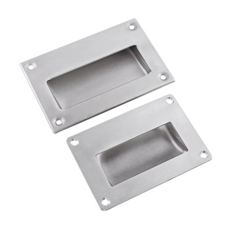 Forsenket skyvedørhåndtak 2-pakning, rustfritt stålhåndtak 5" x