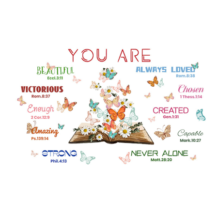 Motivaatioaiheiset perhoset kirja seinätarrat Olet kaunis voittoisa seinätarra