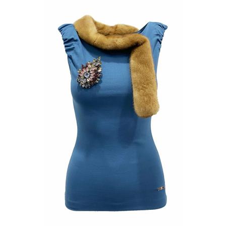 Dsquared2 Sleeveless Blouse , Blauw , Dames , Maat: S