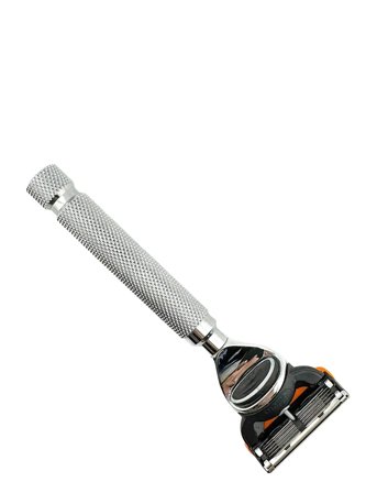 Parker Parker Heavyweight Chrome Textured Handle Fusion Compatible Razor With A Fusion Blade - Silver - ONE SIZE