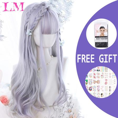 Lång Ombre färgglad syntetisk cosplay Lolita Harajuku peruk med B #4 #2