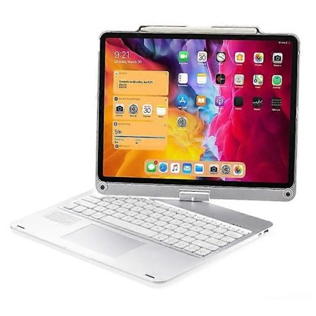 Kompatibel med iPad Air 13 (2024) / iPad Pro 12.9 (2022) / (2021) / (2020) / (2018) Trackpad Baggrundsbelyst Tastatur med Tablet Case-Perfet