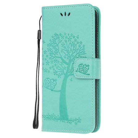Pöllö- ja puukuvioinen nahkalompakko puhelinkotelo Samsung Galaxy Xcover 5:lle [HK]