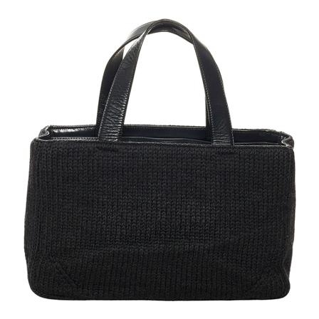 Prada Vintage, Pre-owned Wool Handbag Zwart, Dames, Maat:ONE Size,wol