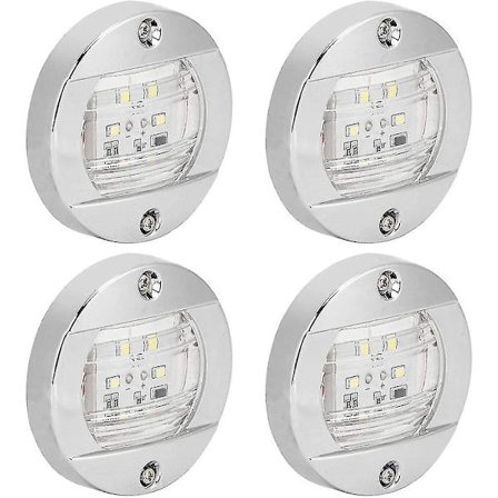 Perävalot Pyöreät Navigointivalot Valkoiset Veneille, Jahtteille, Kuorma-autoille (hopea) (4 kpl)