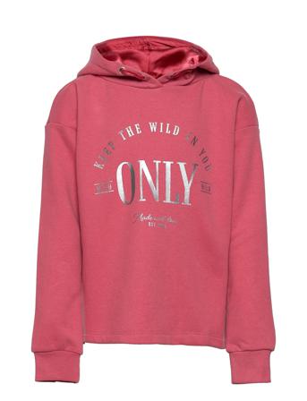 Konwendy Life L/S Logo Hood Swt Hoodie Rosa Kids Only