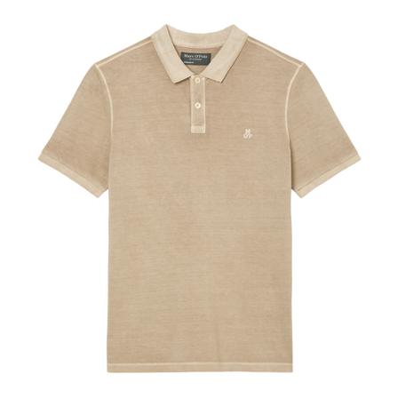 Marc O'Polo Short-sleeved regular polo shirt in piqué fabric Brun, Herre
