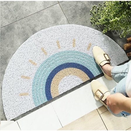 45*90cm Velkommen til å bruke den halvsirkelformede, nydelige solskinnsutskriften utendørs gulvet