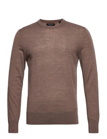 Mode Merino Crew Strikkegenser M. Rund Krage Brun AllSaints