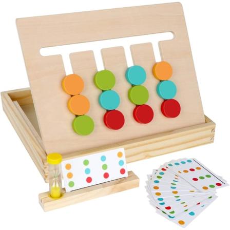 Montessori lärde sig att matcha färgen och formen på leksakskateboardpussel med hjärnleksaker, logikspel, förskoleutbildning, träleksaker, pojkar och 